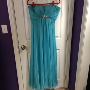 La Femme Floor Length Broach Gown
